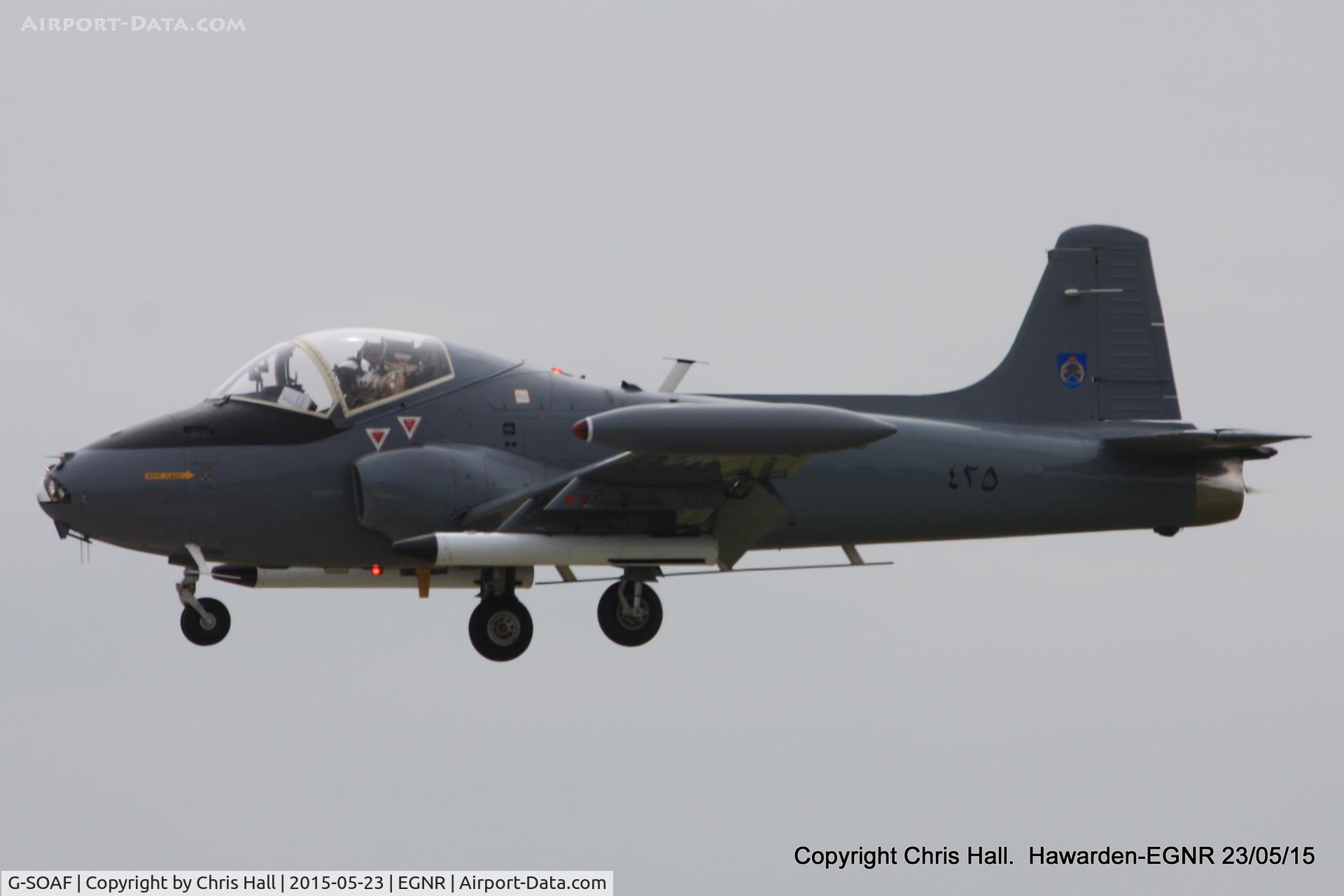 G-SOAF, 1986 BAC 167 Strikemaster Mk.82A C/N 425, arriving back from the Llandudno Airshow