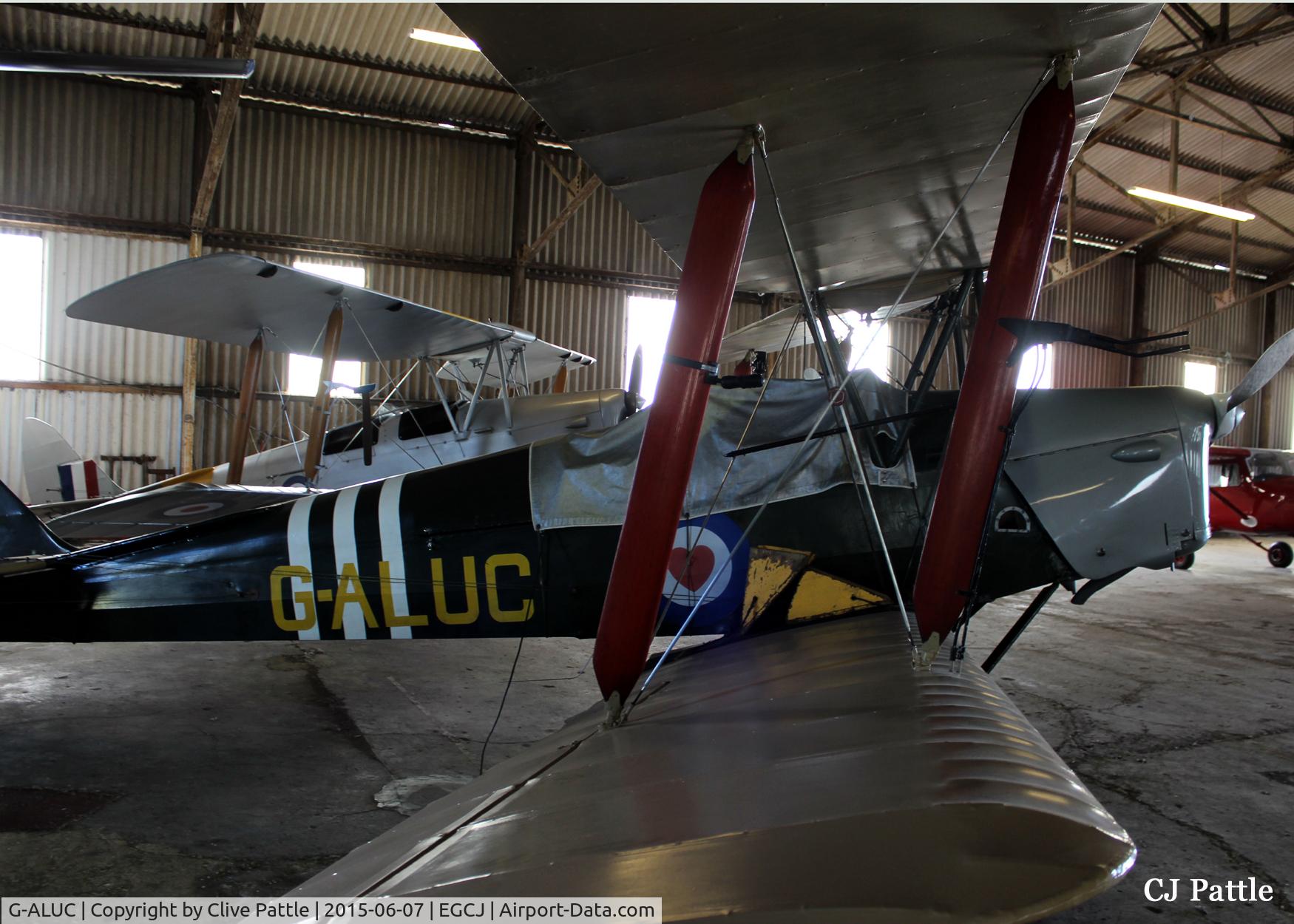 G-ALUC, 1940 De Havilland DH-82A Tiger Moth II C/N 83094, Close confines in the hangar at Sherburn EGCJ