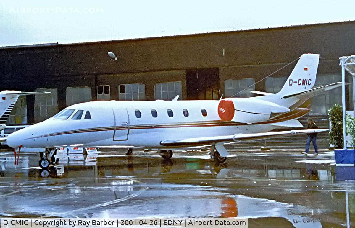 D-CMIC, 1999 Cessna 560XL Citation Excel C/N 560-5021, Cessna Citation Excel [560-5021] Friedrichshafen~D 26/04/2001. Taken on a rainy day.