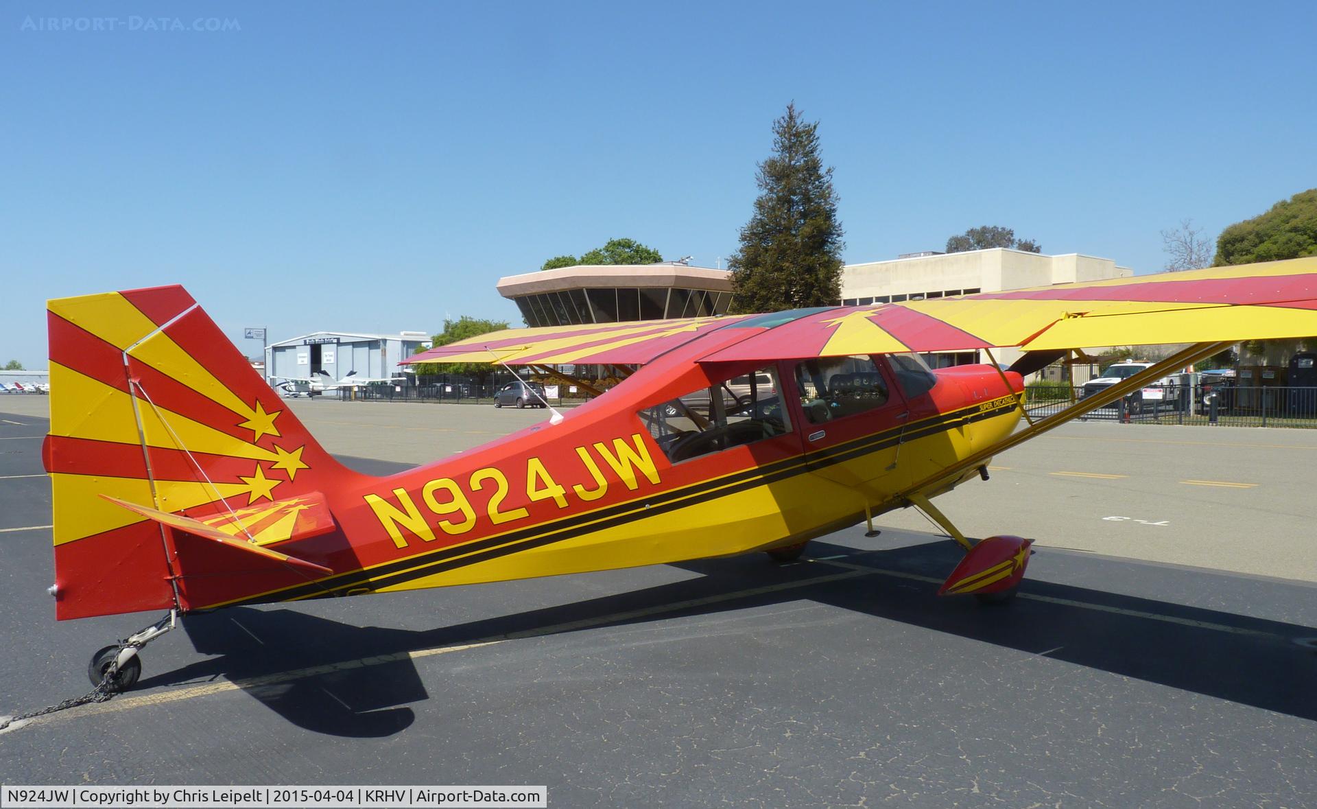 N924JW, 2000 American Champion 8KCAB Decathlon C/N 860-2000, A local 2000 American Champion 8KCAB parked at transient parking waiting to get all the papers filled out for its new tie down spot under the shelters at Reid Hillview Airport, CA.