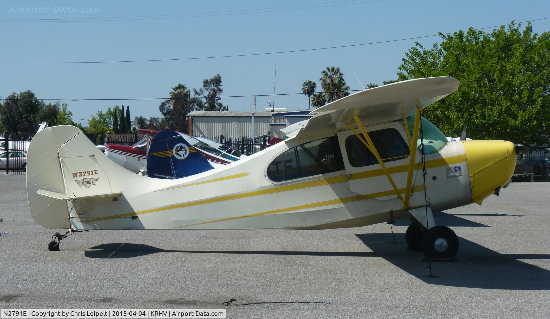 N2791E, 1946 Aeronca 7AC Champion C/N 7AC-6374, A local 1946 Aeronca 7AC parked at Aero Dynamic Aviation at Reid Hillview Airport, CA.