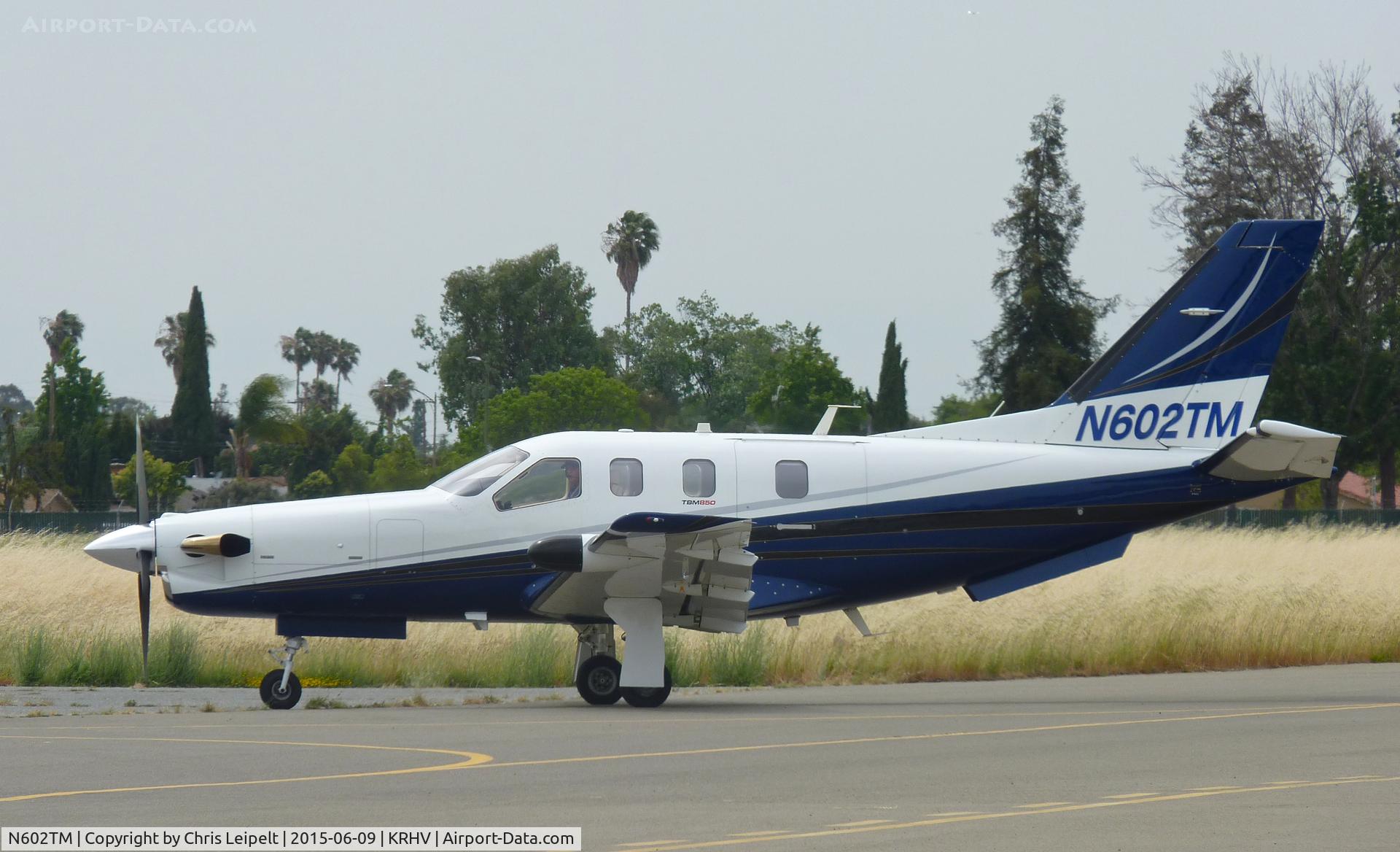 N602TM, 2011 Socata TBM-850 C/N 602, A local 2011 Socata TBM-850 in the run up area getting ready to depart an IFR flight to Camarillo at Reid Hillview Airport, CA.
