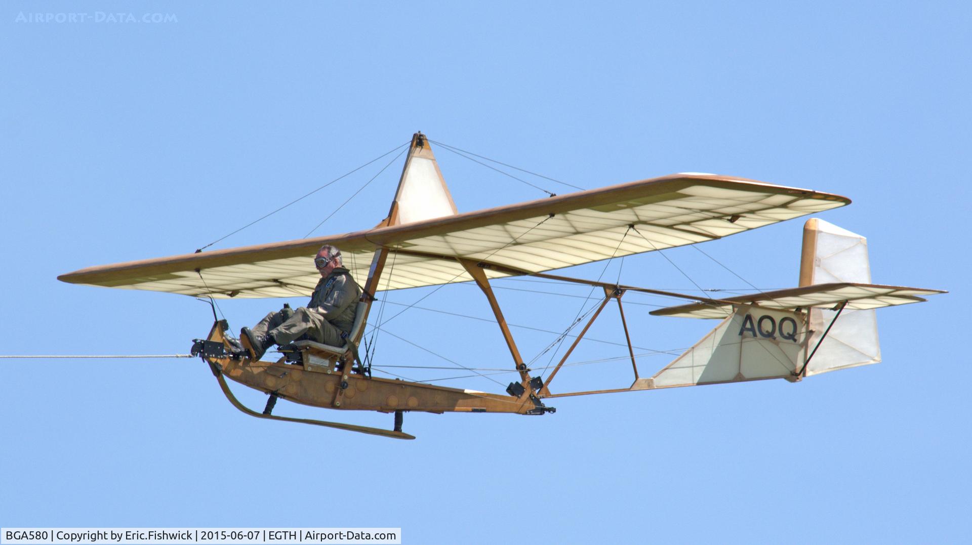 BGA580, 1936 Schneider S.G.38 C/N Not found BGA580, 41. 1936 glider - BGA580 with heroic pilot off to start display at The Shuttleworth Flying Day and LAA Party in the Park.