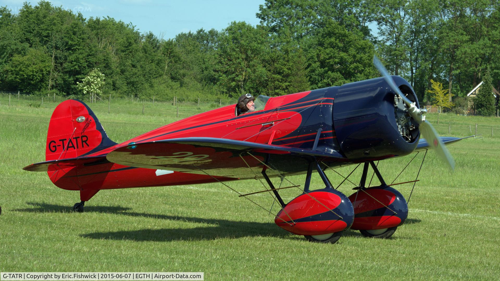 G-TATR, 2012 Travel Air Type R Racer Replica C/N LAA 362-14892, 2. G-TATR preparing to display at The Shuttleworth Flying Day and LAA Party in the Park.