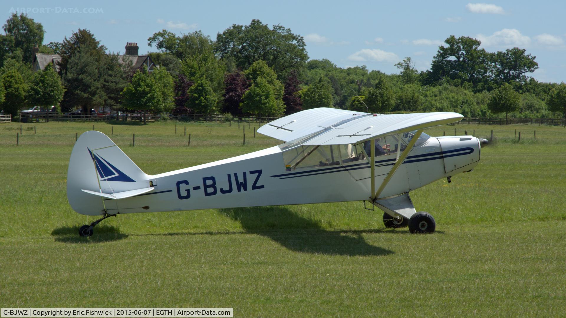 G-BJWZ, 1951 Piper L-18C Super Cub (PA-18-95) C/N 18-1361, 2. G-BJWZ arriving for The Shuttleworth Flying Day and LAA Party in the Park, June 2015.