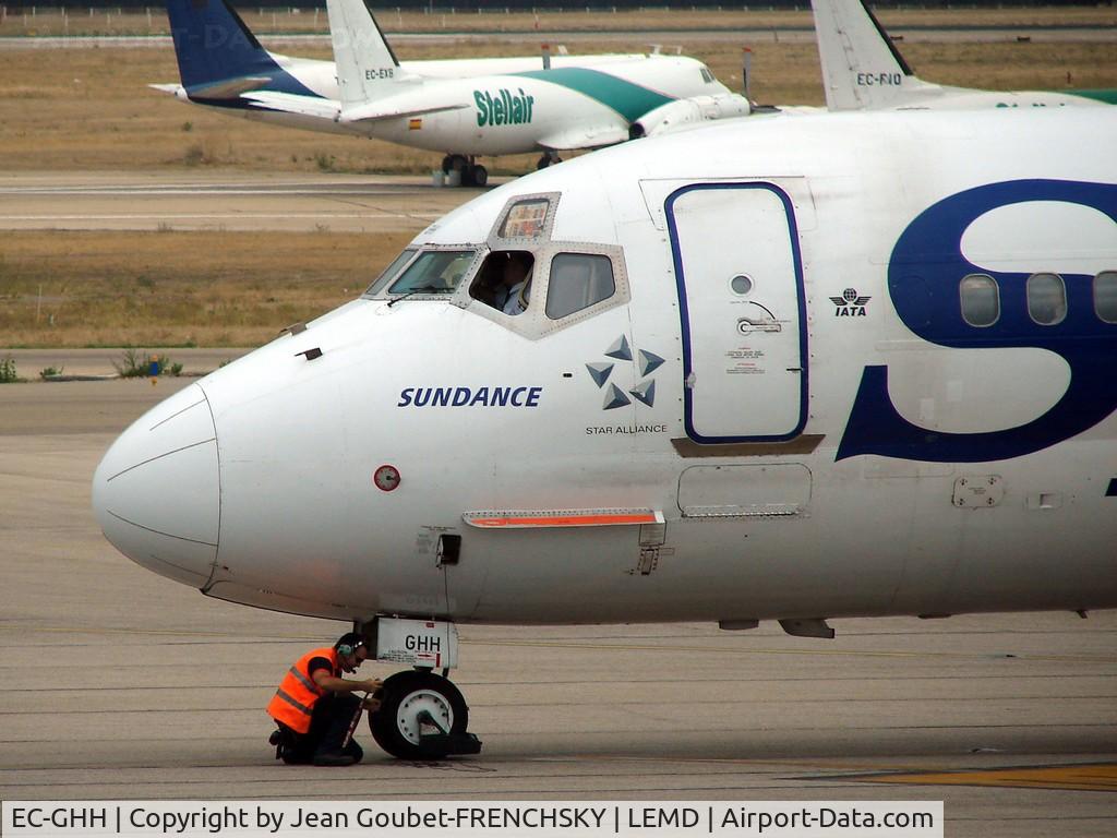 EC-GHH, 1988 McDonnell Douglas MD-83 (DC-9-83) C/N 49578, Spanair departure to Lanzarote