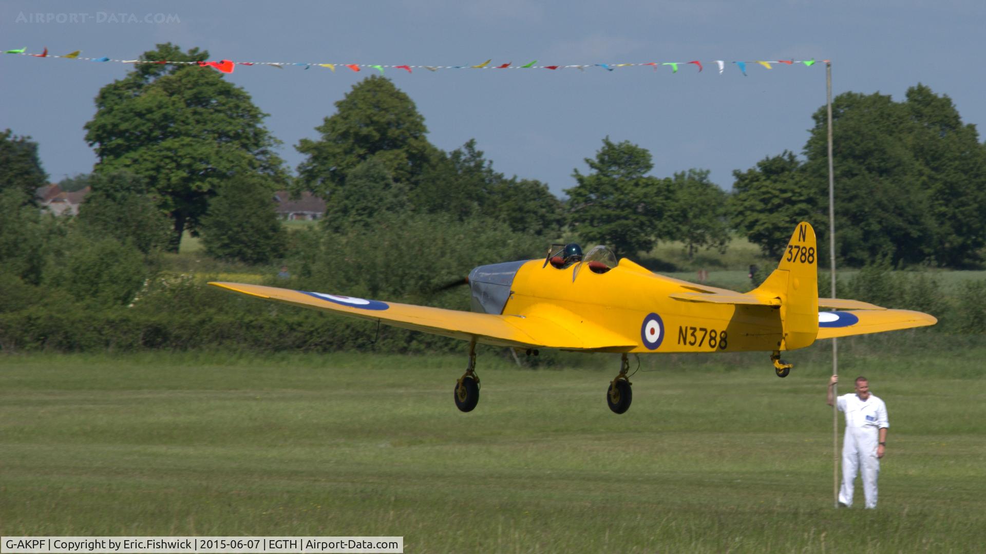G-AKPF, 1941 Miles M14A Hawk Trainer 3 C/N 2228, 44. N3788 Barnstorming at The Shuttleworth Flying Day and LAA Party in the Park, June 2015.