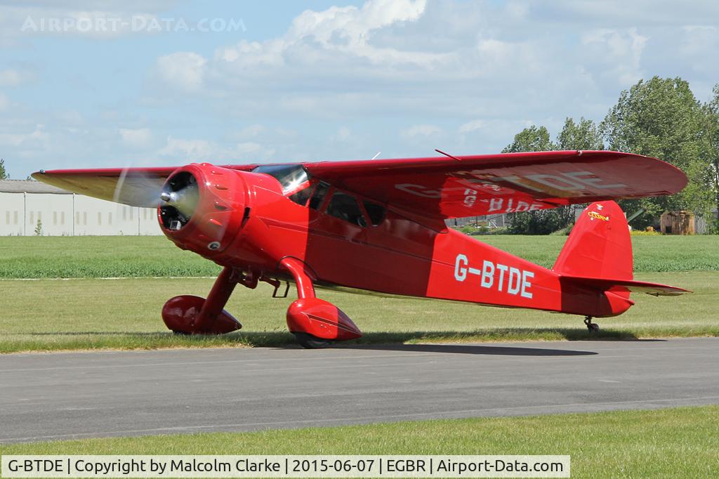 G-BTDE, 1940 Cessna C-165 Airmaster C/N 551, Cessna C-165 Airmaster at The Real Aeroplane Club's Radial Engine Aircraft Fly-In, Breighton Airfield, June 7th 2015.