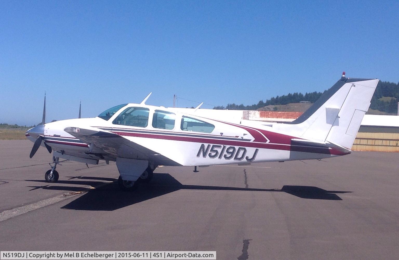 N519DJ, 1977 Beech 95-B55 (T42A) Baron C/N TC-2030, Sunny but another windy day on the coast