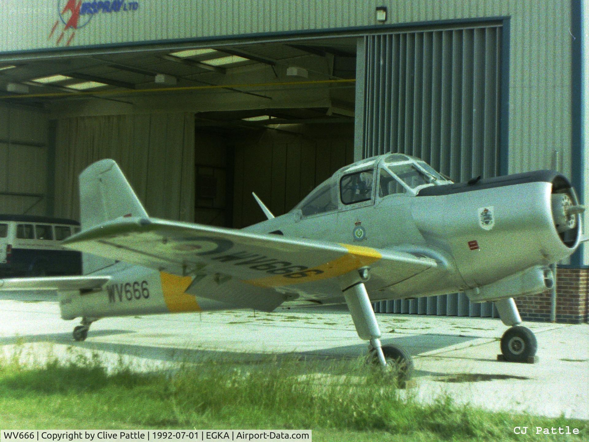 WV666, 1954 Percival P-56 Provost T.1 C/N PAC/56/183, Freshly emerged from the paint shop at Shoreham EGKA - scanned from old negative
