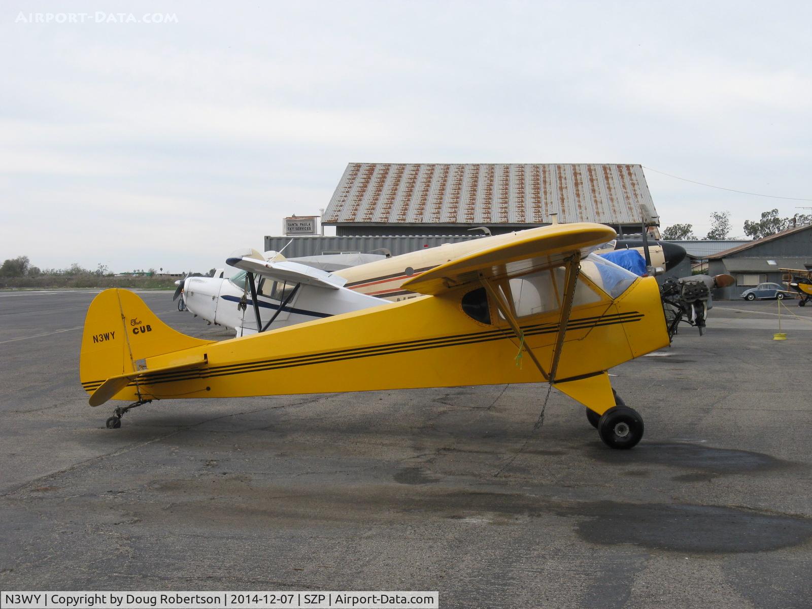 N3WY, 1936 Piper J-2 Cub C/N 935, 1936 Piper (Taylor) J-2 CUB, Continental A-40-3 37 Hp at 2,550 rpm. USA 35B airfoil, note differences from the J-3C CUB in these photos, engine cowl off. Design by Walter C. Jamouneau, hence the J.