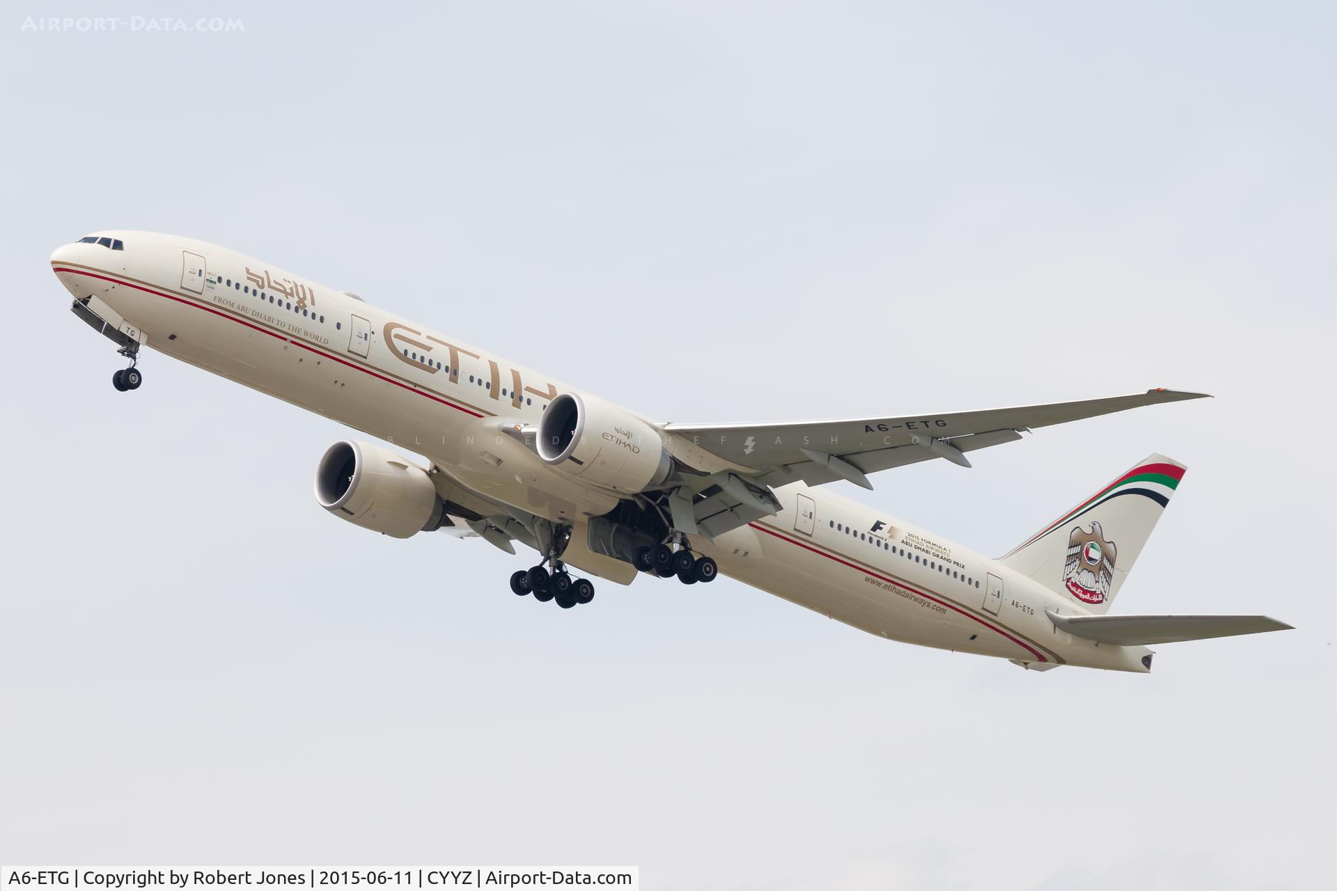 A6-ETG, 2011 Boeing 777-3FX/ER C/N 39681, Departing 24R at Toronto Pearson.