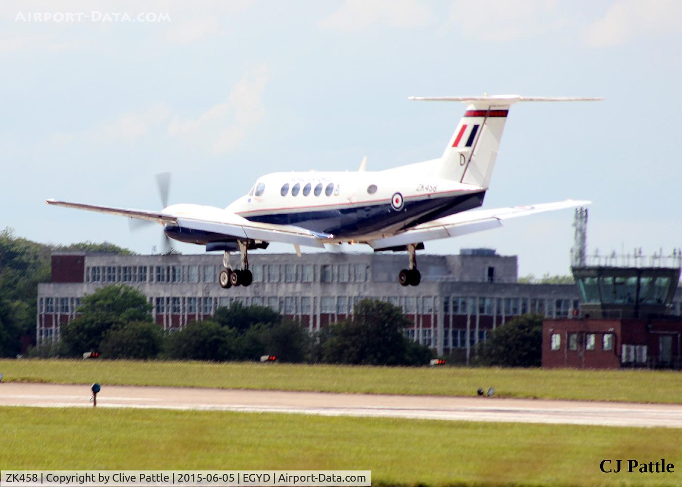 ZK458, 2008 Hawker Beechcraft B200GT King Air C/N BY-32, A resident Raytheon Beech King Air of 45 R Sqn at Cranwell EGYD about to hit terra Firma