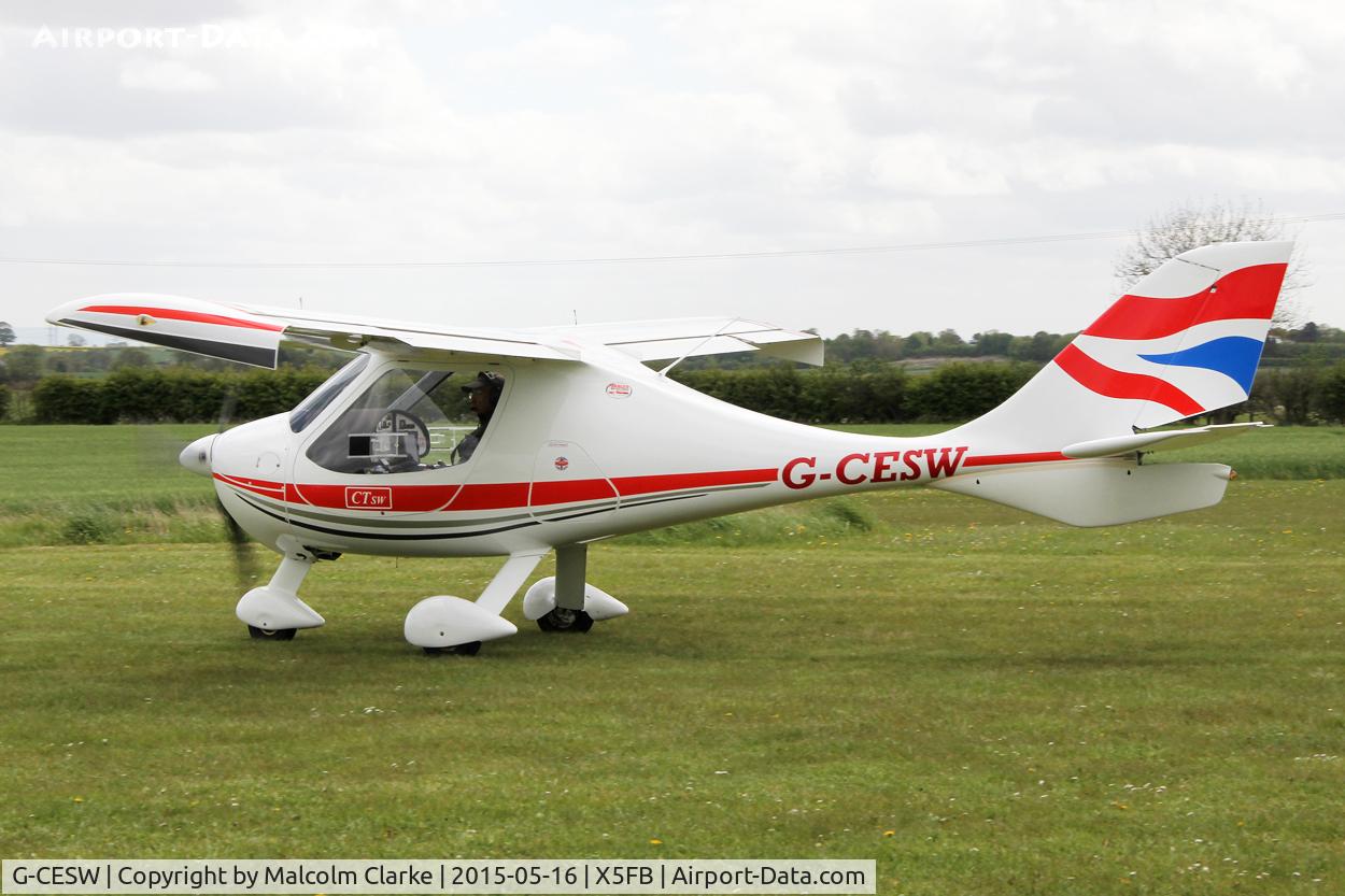 G-CESW, 2007 Flight Design CTSW C/N 8296, Flight Design CTSW at Fishburn Airfield UK, at the opening of Fishburn Airfield's new clubhouse, May 17th 2015.