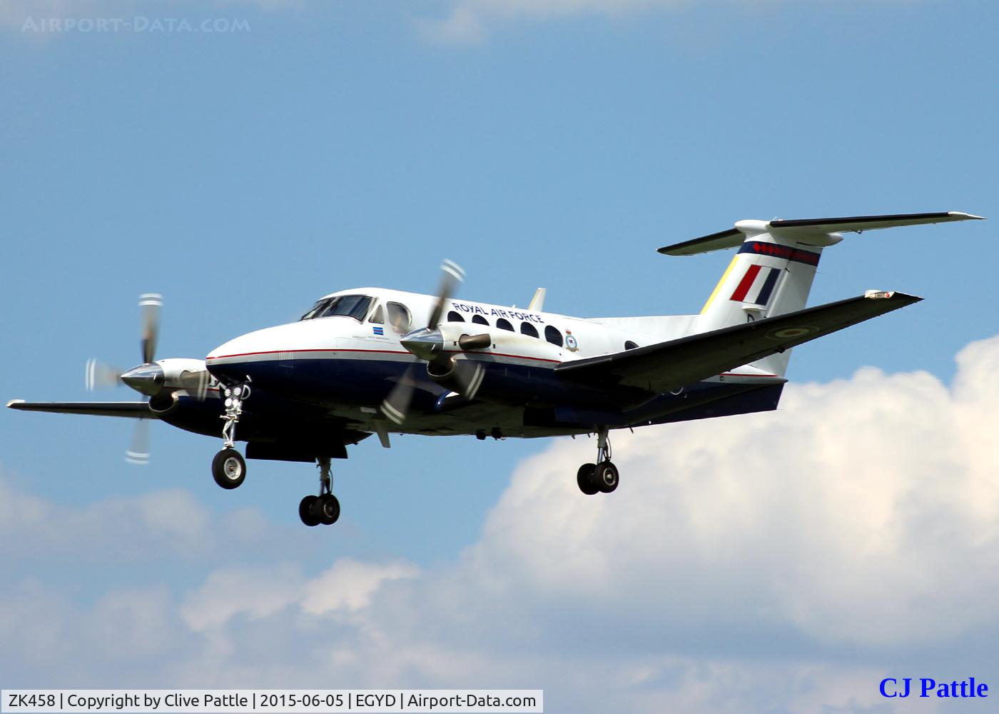 ZK458, 2008 Hawker Beechcraft B200GT King Air C/N BY-32, On finals at RAF Cranwell EGYD