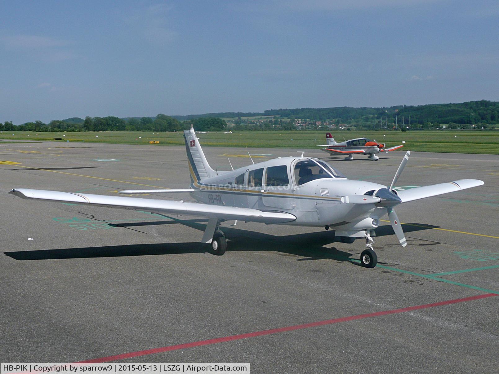 HB-PIK, 1978 Piper PA-28R-201T Cherokee Arrow III C/N 28R-7803343, waiting on apron