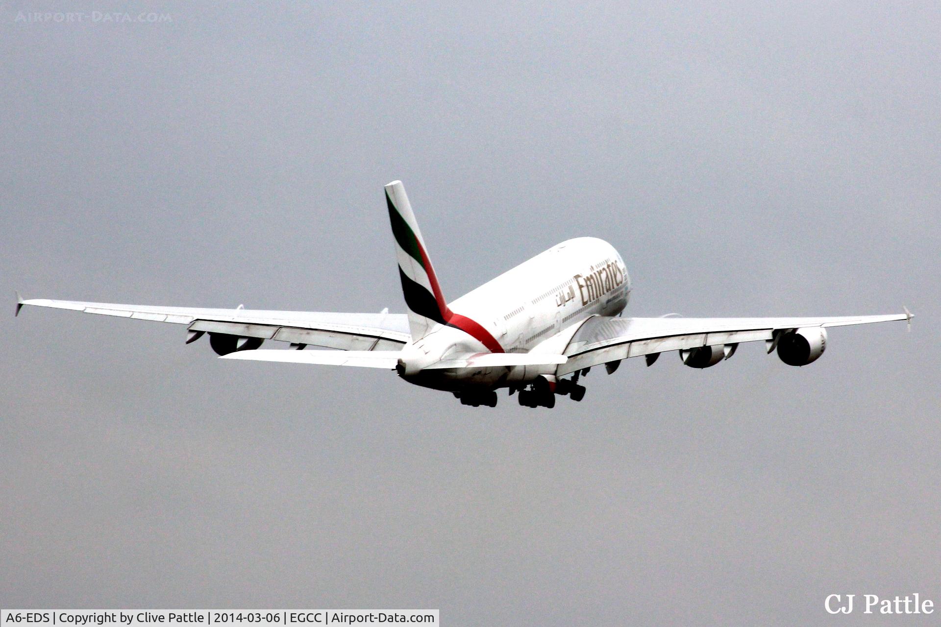 A6-EDS, 2011 Airbus A380-861 C/N 086, Manchester EGCC departure