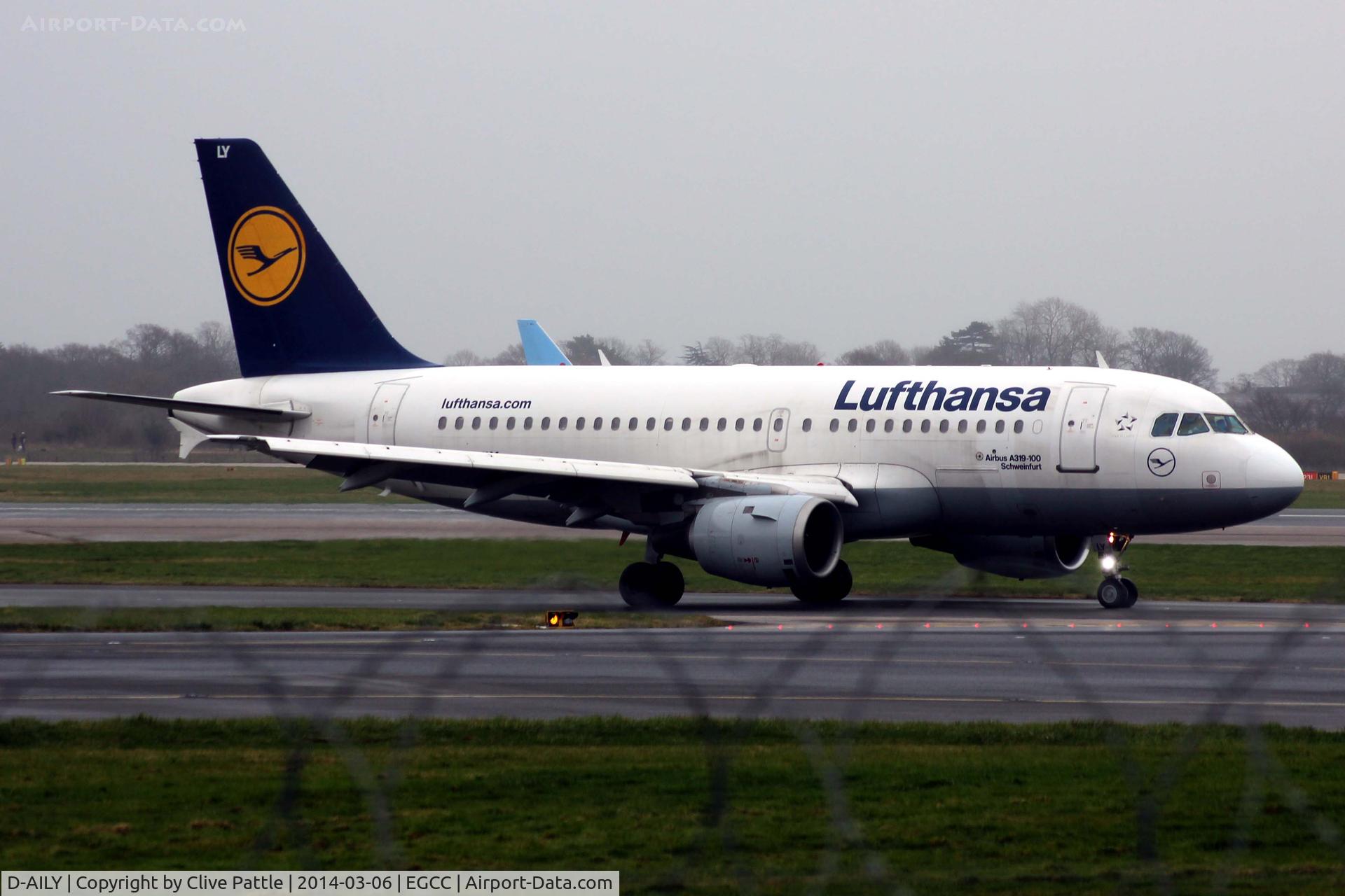 D-AILY, 1998 Airbus A319-114 C/N 875, Arrival at Manchester EGCC
