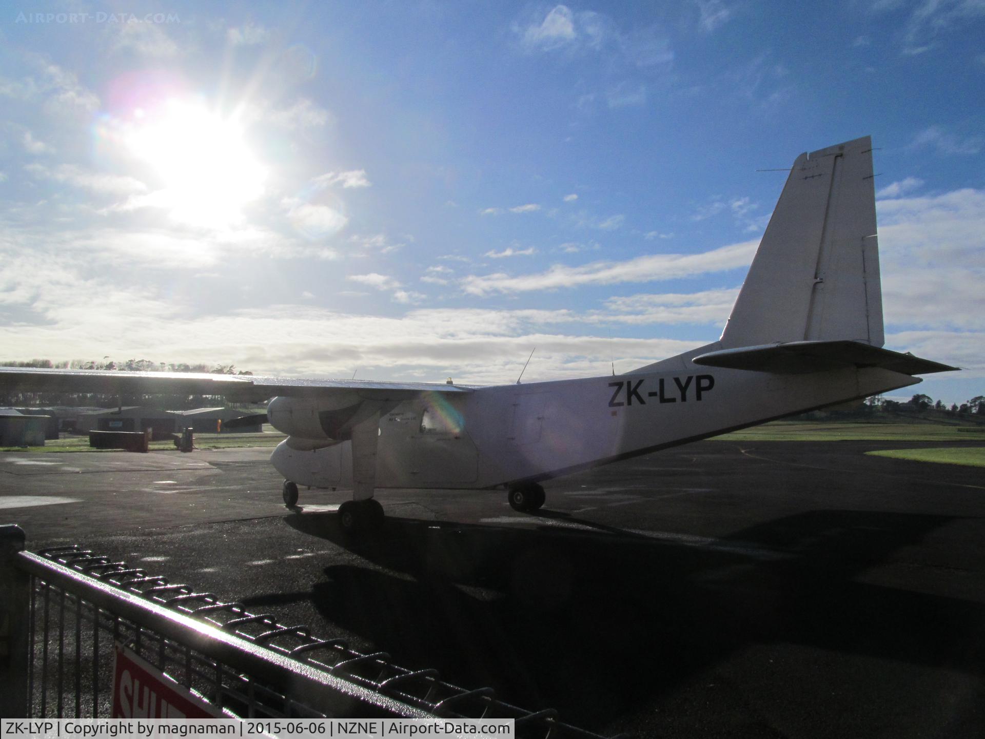 ZK-LYP, 1977 Britten-Norman BN-2A-27 Islander C/N 821, In morning sun at NZNE