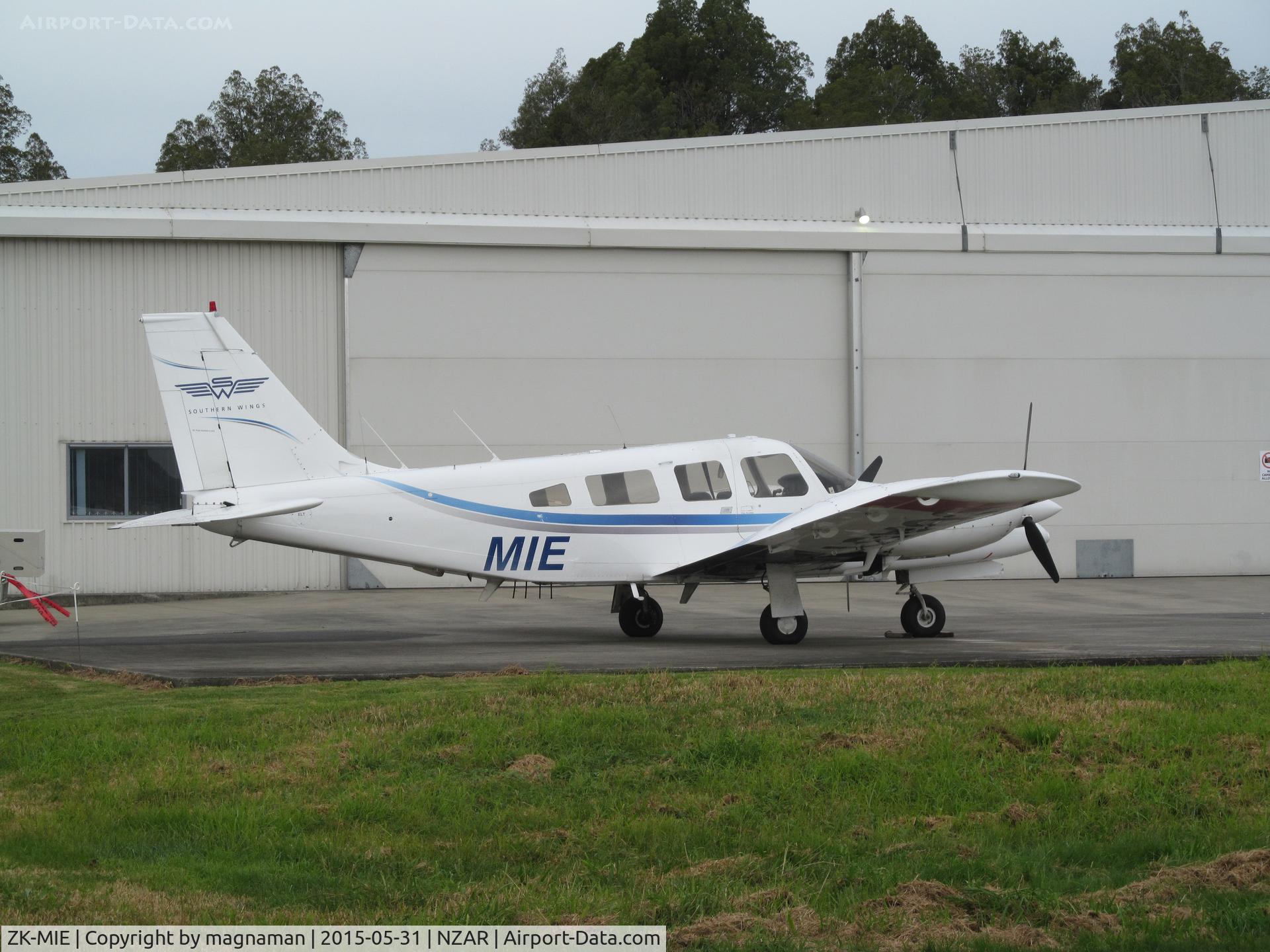 ZK-MIE, Piper PA-34-200T C/N 34-8170056, outside HP at ardmore