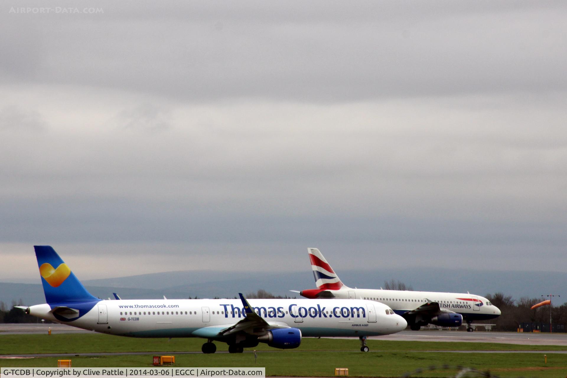 G-TCDB, 2013 Airbus A321-211 C/N 5603, Rush hour at Manchester EGCC