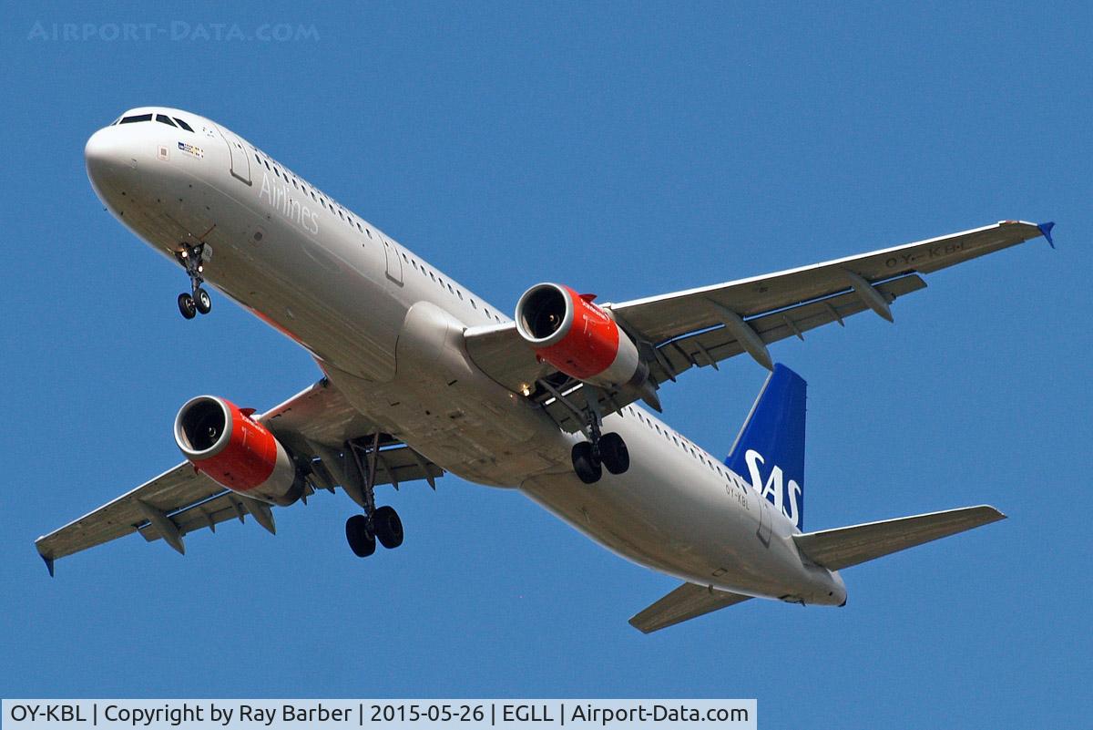 OY-KBL, 2001 Airbus A321-232 C/N 1619, Airbus A321-231 [1619] (SAS Scandinavian Airlines) Home~G 26/05/2015. On approach 27R.