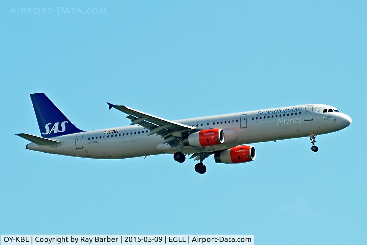 OY-KBL, 2001 Airbus A321-232 C/N 1619, Airbus A321-231 [1619] (SAS Scandinavian Airlines) Home~G 09/05/2015. On approach 27L.