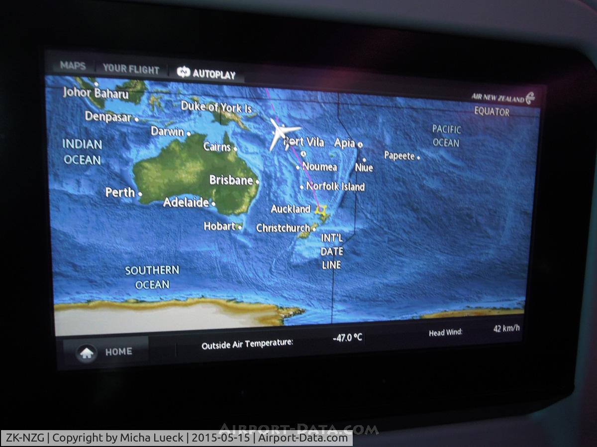 ZK-NZG, 2014 Boeing 787-9 Dreamliner Dreamliner C/N 37963, The screens of the new IFE on the B787-9 are great (AKL-NRT)