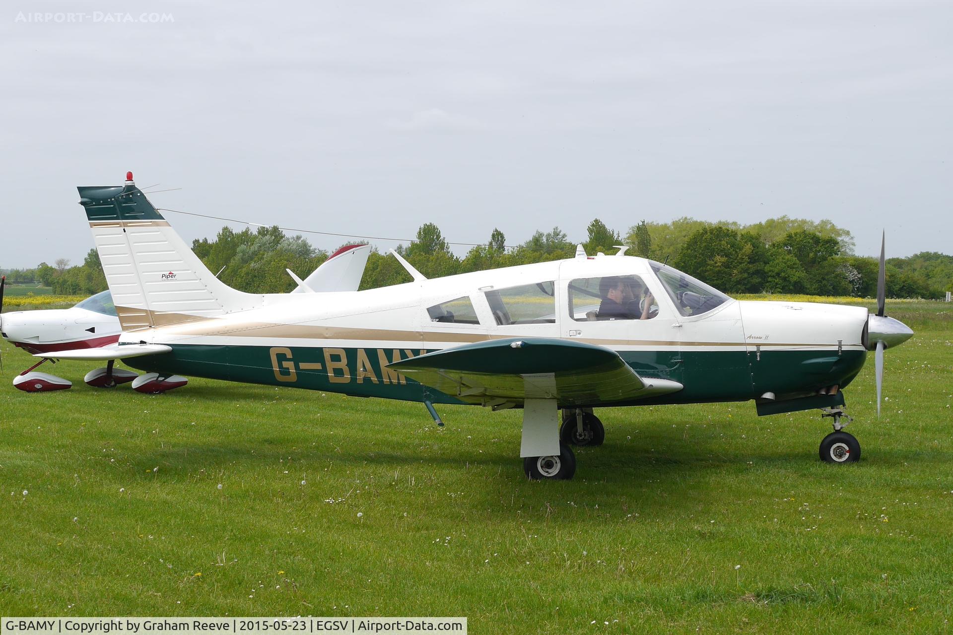 G-BAMY, 1972 Piper PA-28R-200-2 Cherokee Arrow II C/N 28R-7335015, About to depart.