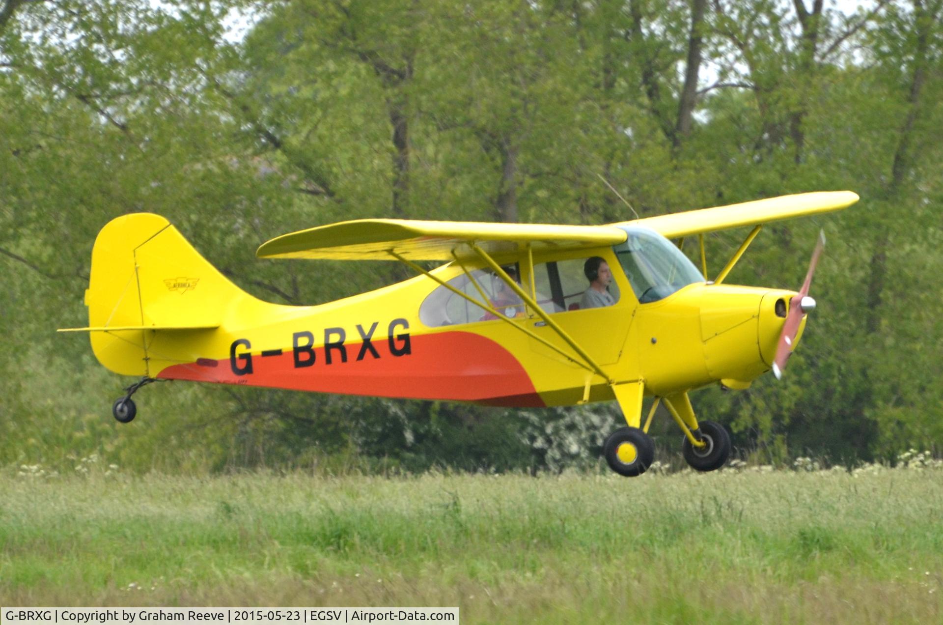 G-BRXG, 1946 Aeronca 7AC Champion C/N 7AC-3910, Landing at Old Buckenham.