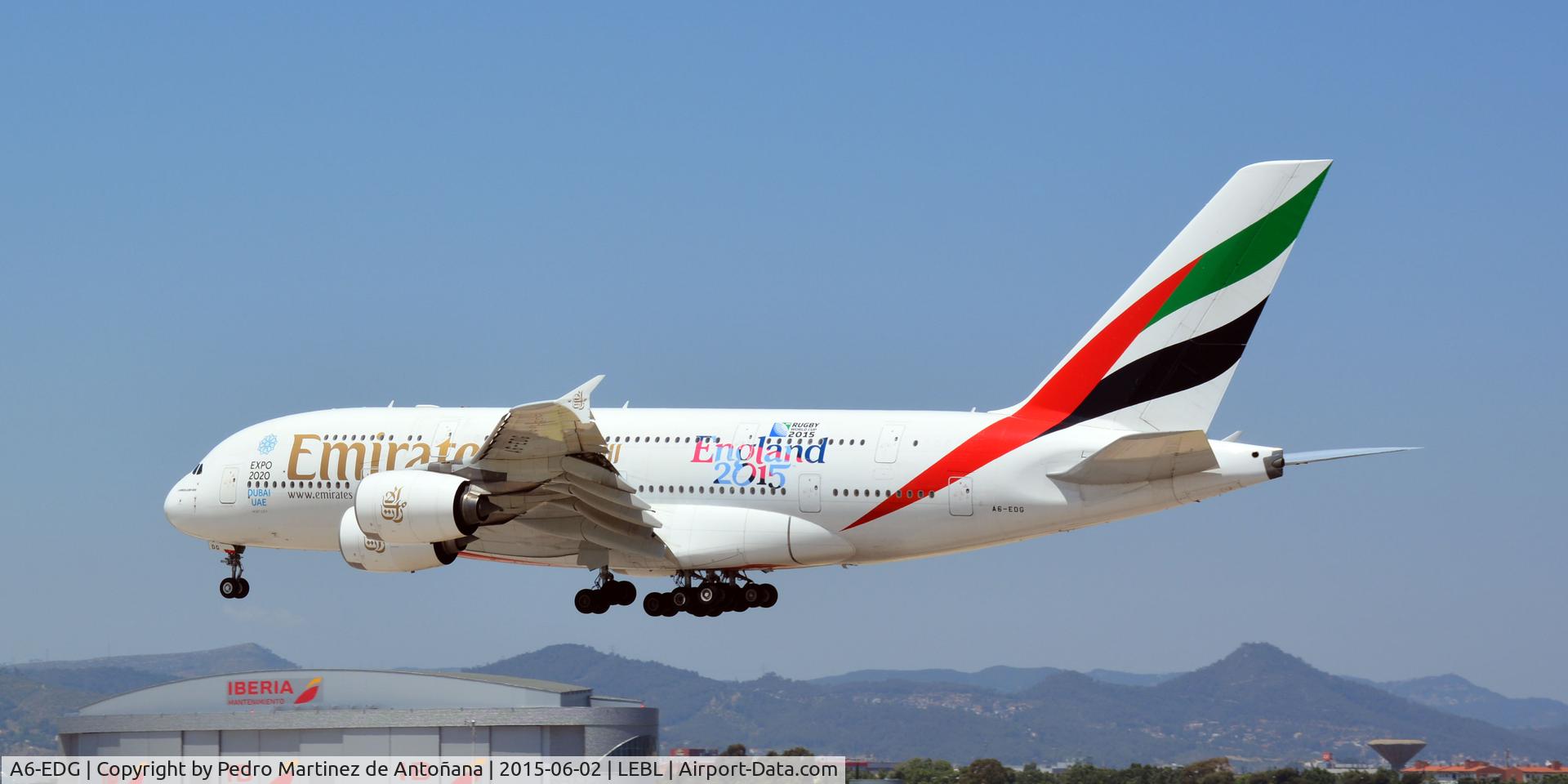 A6-EDG, 2009 Airbus A380-861 C/N 023, El Prat Barcelona - España