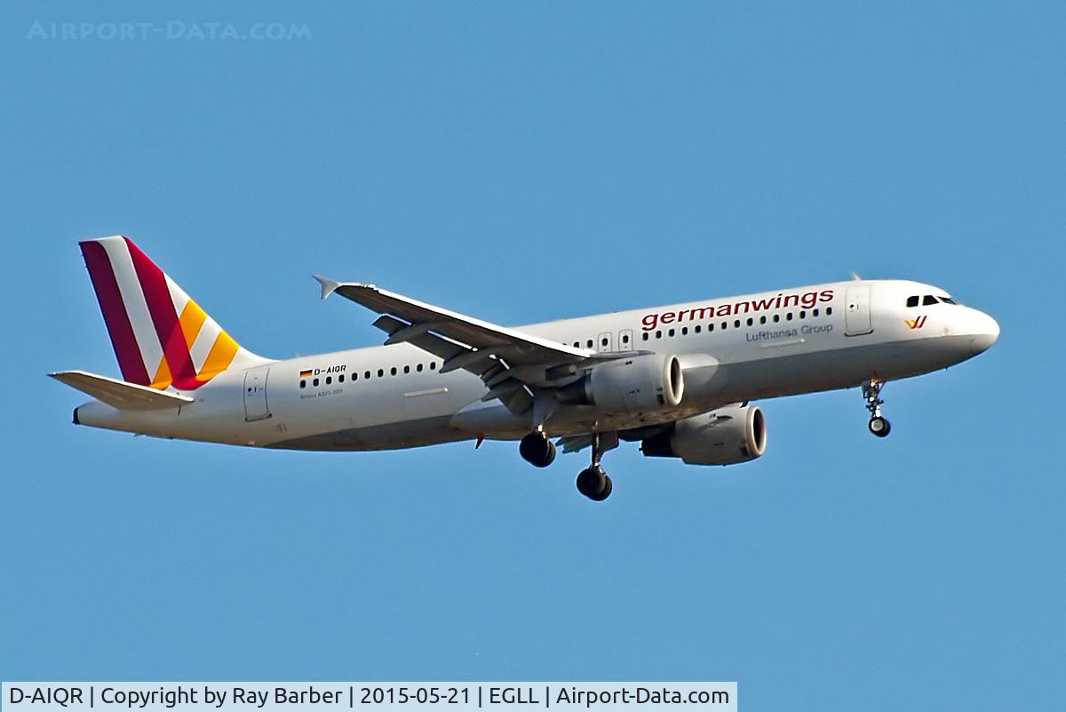 D-AIQR, 1992 Airbus A320-211 C/N 382, Airbus A320-211 [0382] (Germanwings) Home~G 21/05/2015. On approach 27L.