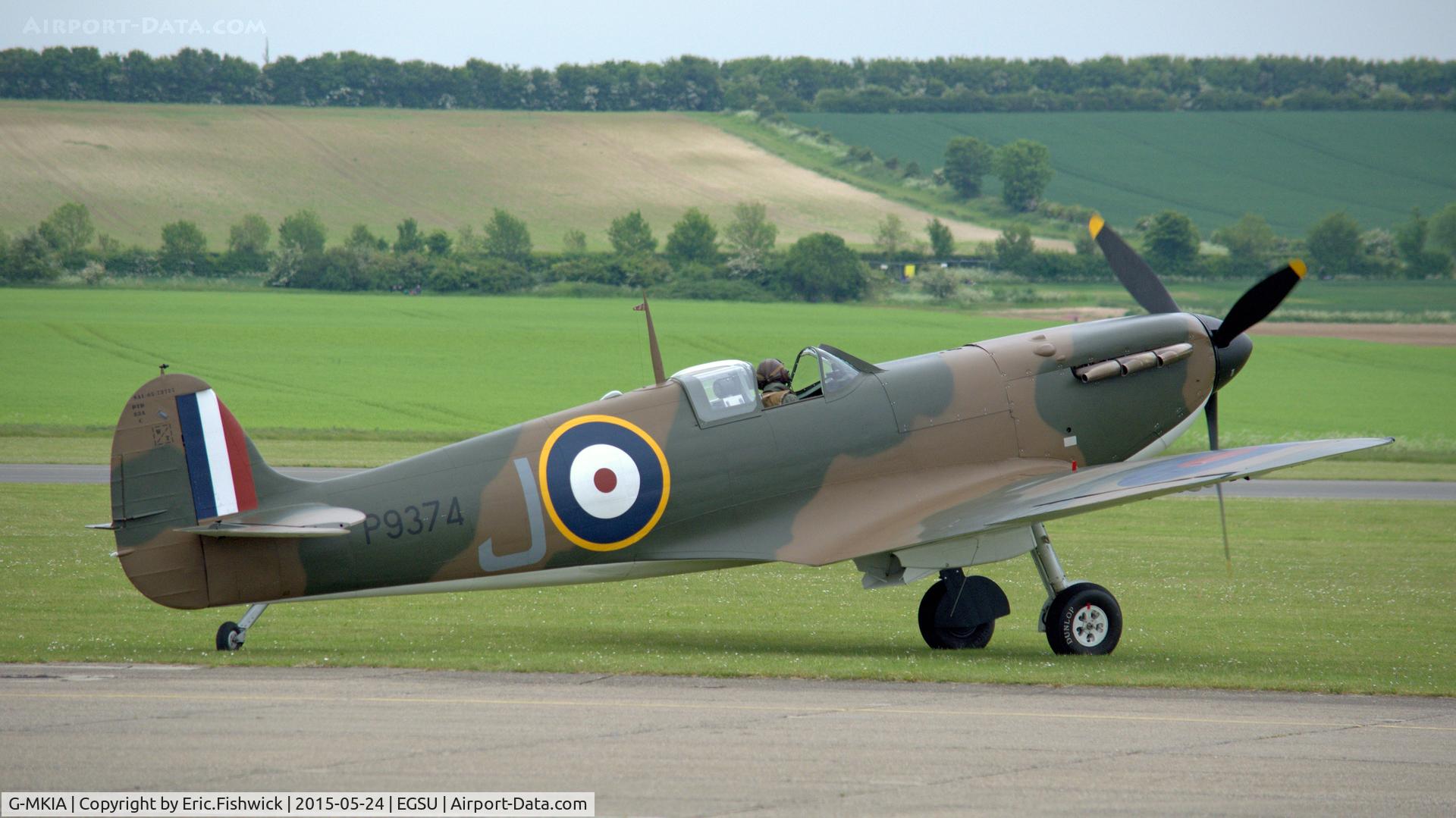 G-MKIA, 1939 Supermarine 300 Spitfire Mk1A C/N 6S/30565, 2. G-MKIA (P9374) preparing to display at The IWM VE Day Anniversary Air Show, May 2015