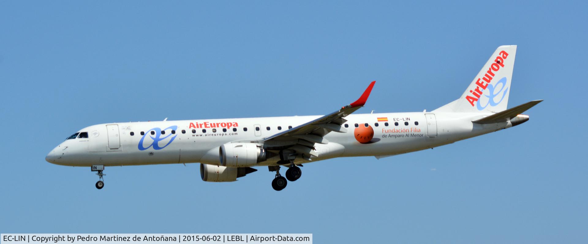 EC-LIN, 2010 Embraer 195LR (ERJ-190-200LR) C/N 19000401, El Prat Barcelona - España