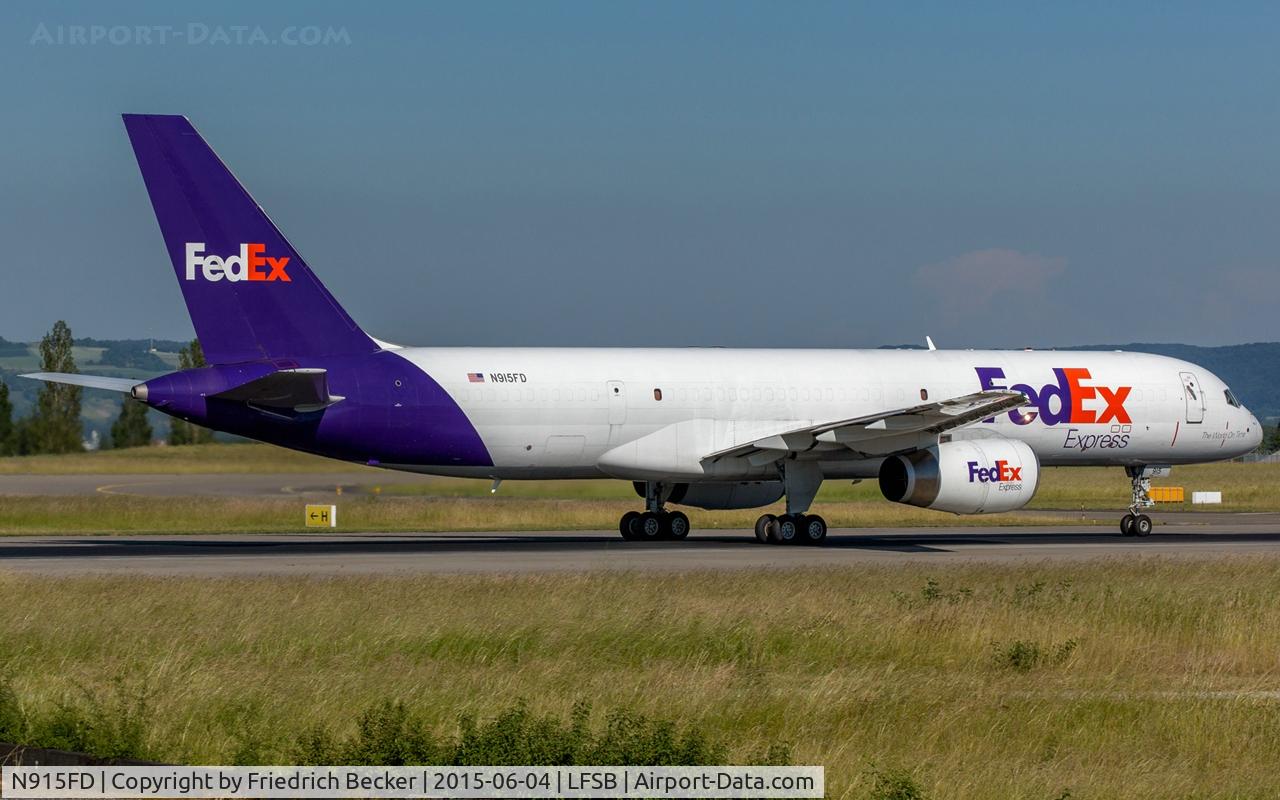 N915FD, 1988 Boeing 757-236 C/N 24120, departure from Basel
