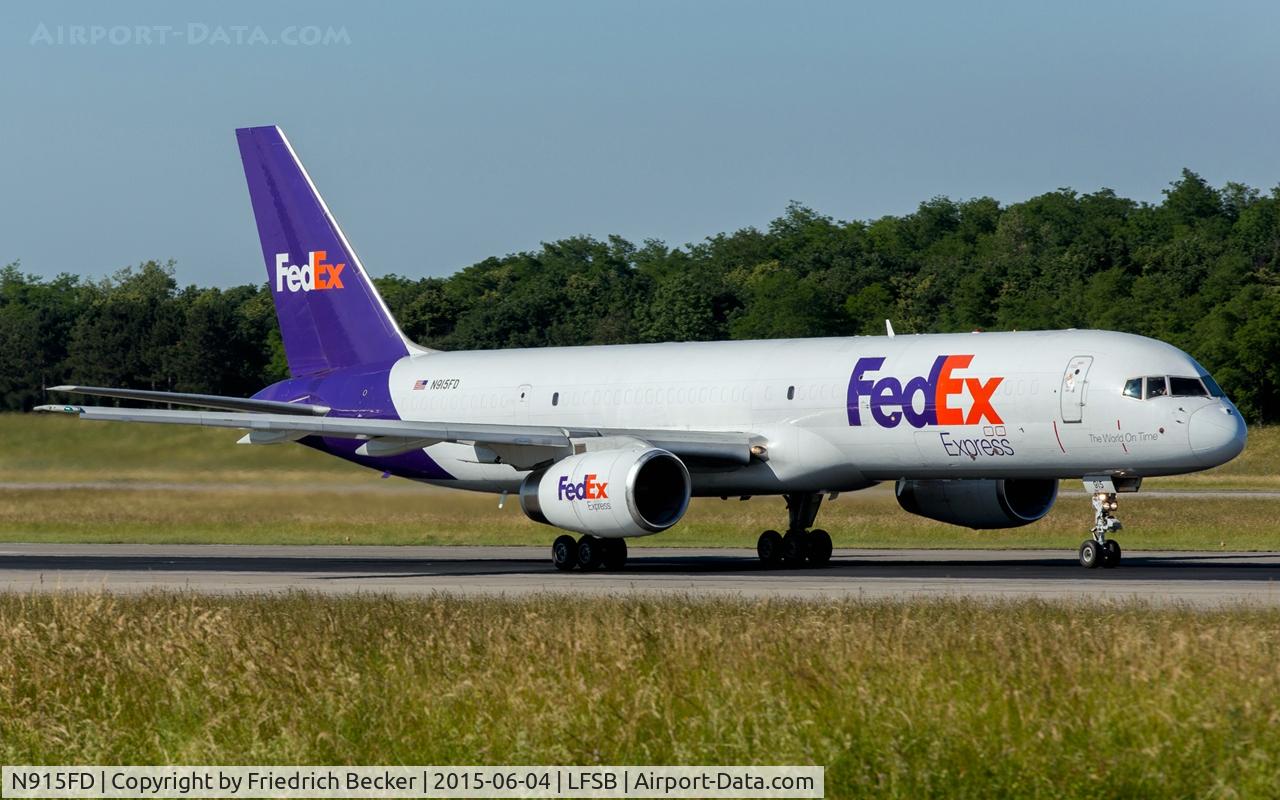 N915FD, 1988 Boeing 757-236 C/N 24120, departure from Basel