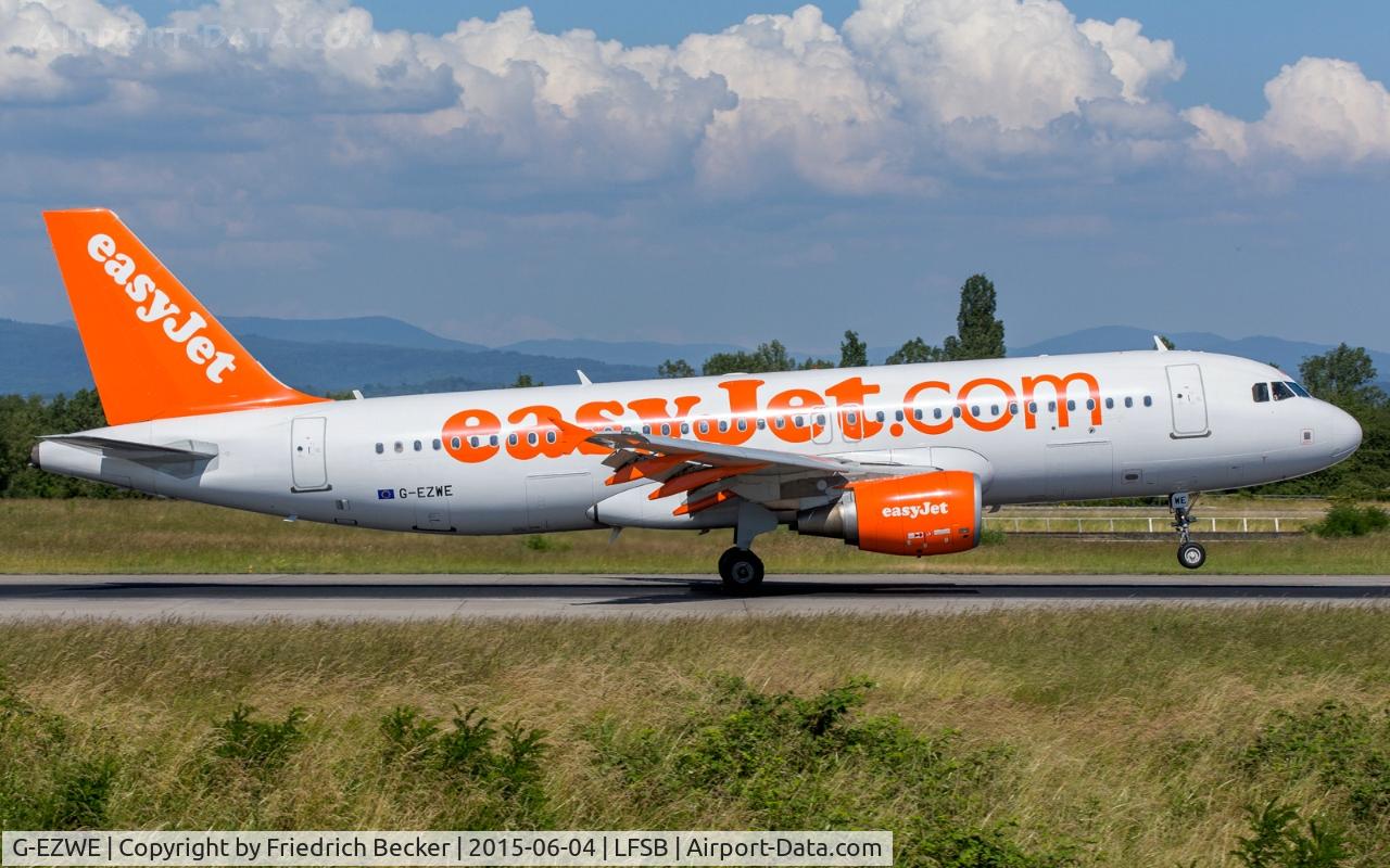 G-EZWE, 2012 Airbus A320-214 C/N 5289, touchdown at Basel