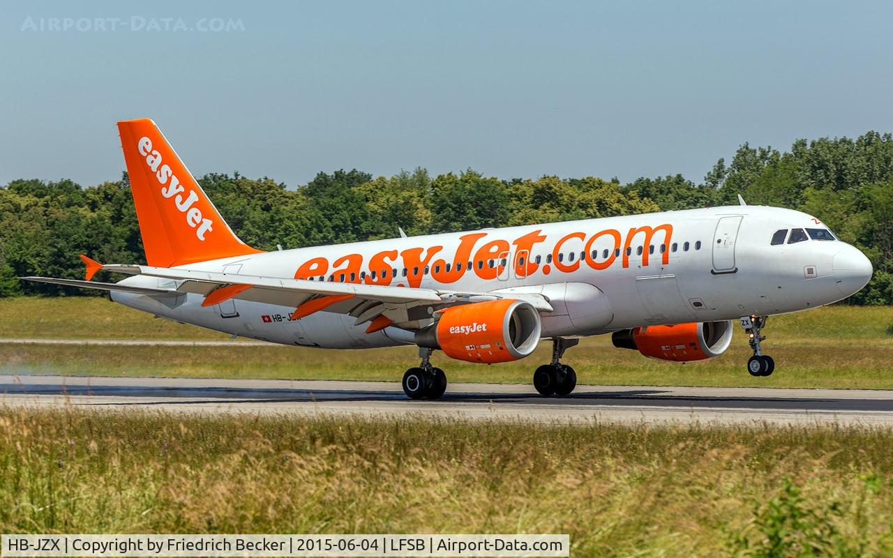HB-JZX, 2009 Airbus A320-214 C/N 4157, touchdown at Basel