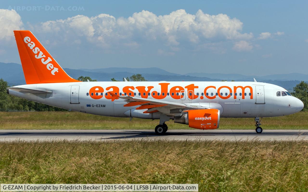 G-EZAM, 2003 Airbus A319-111 C/N 2037, departure from Basel