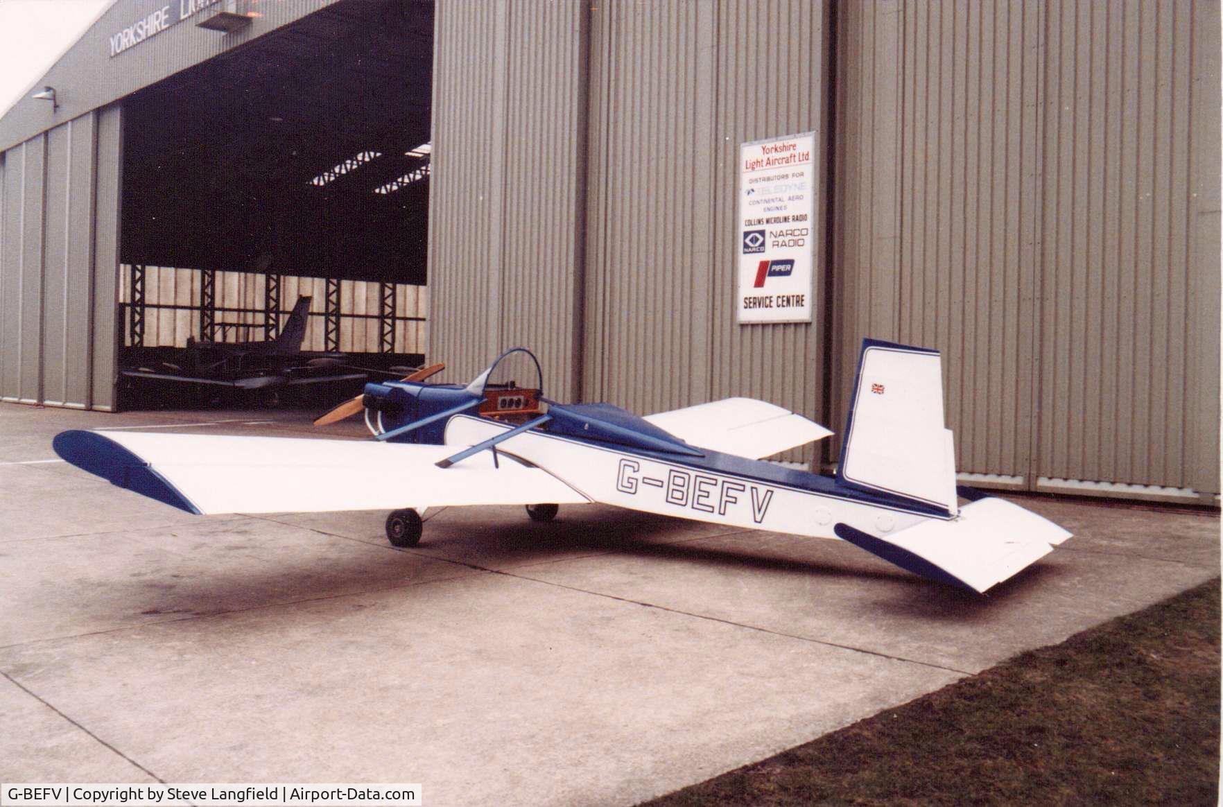 G-BEFV, Evans VP-2 Volksplane C/N V2-2390, Taken at Leeds/Bradford Airport, UK prior to first flight 1982