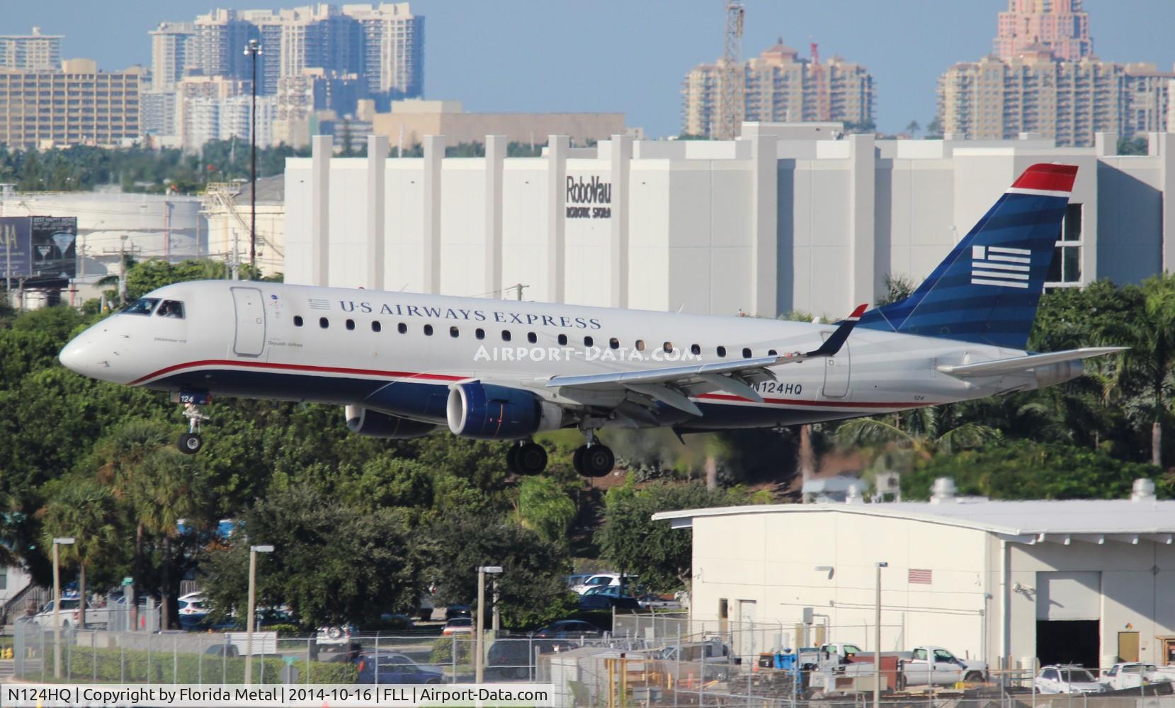 N124HQ, 2007 Embraer 175LR (ERJ-170-200LR) C/N 17000200, US Airways E175