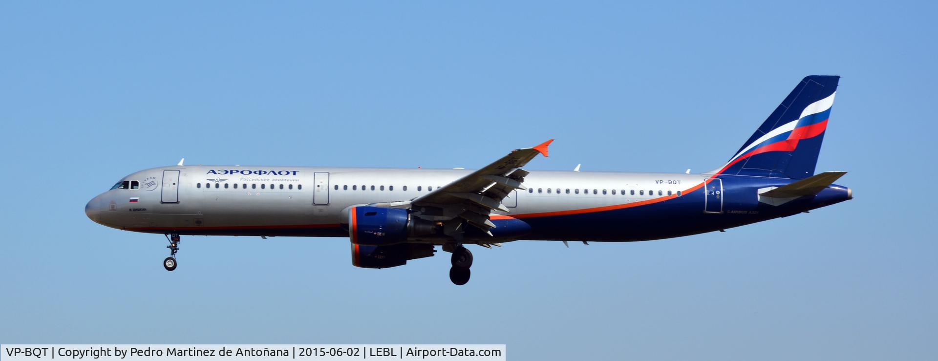 VP-BQT, 2006 Airbus A321-211 C/N 2965, El Prat Barcelona - España