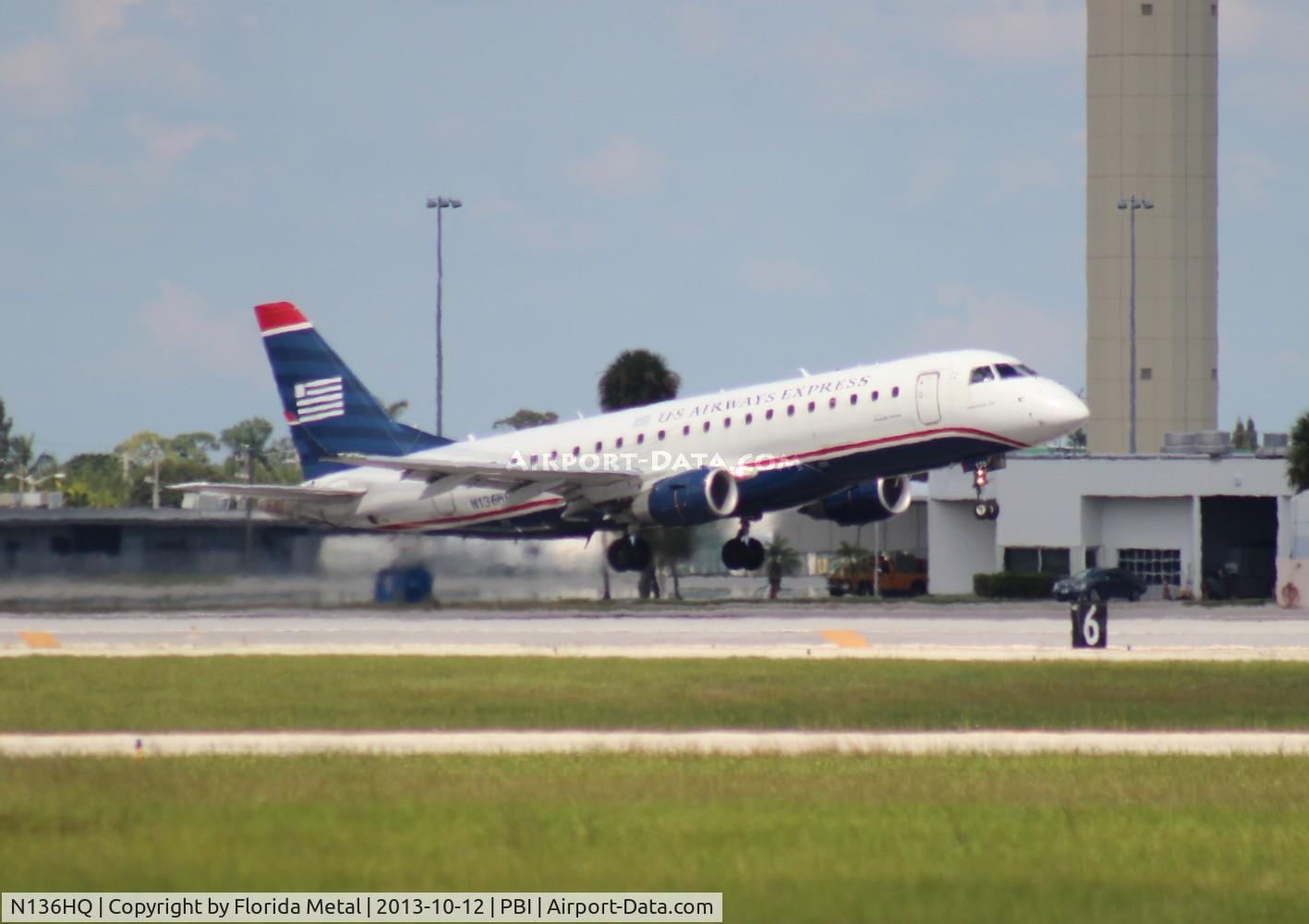 N136HQ, 2008 Embraer 175LR (ERJ-170-200LR) C/N 17000228, US Airways E175