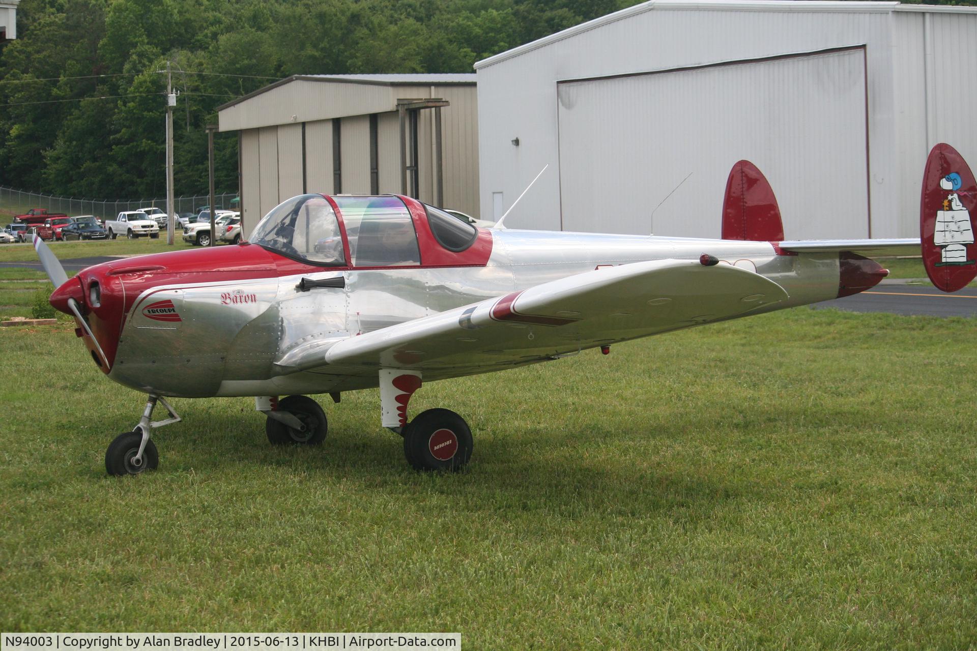 N94003, 1946 Erco 415C Ercoupe C/N 1326, At Asheboro Airport fly in.