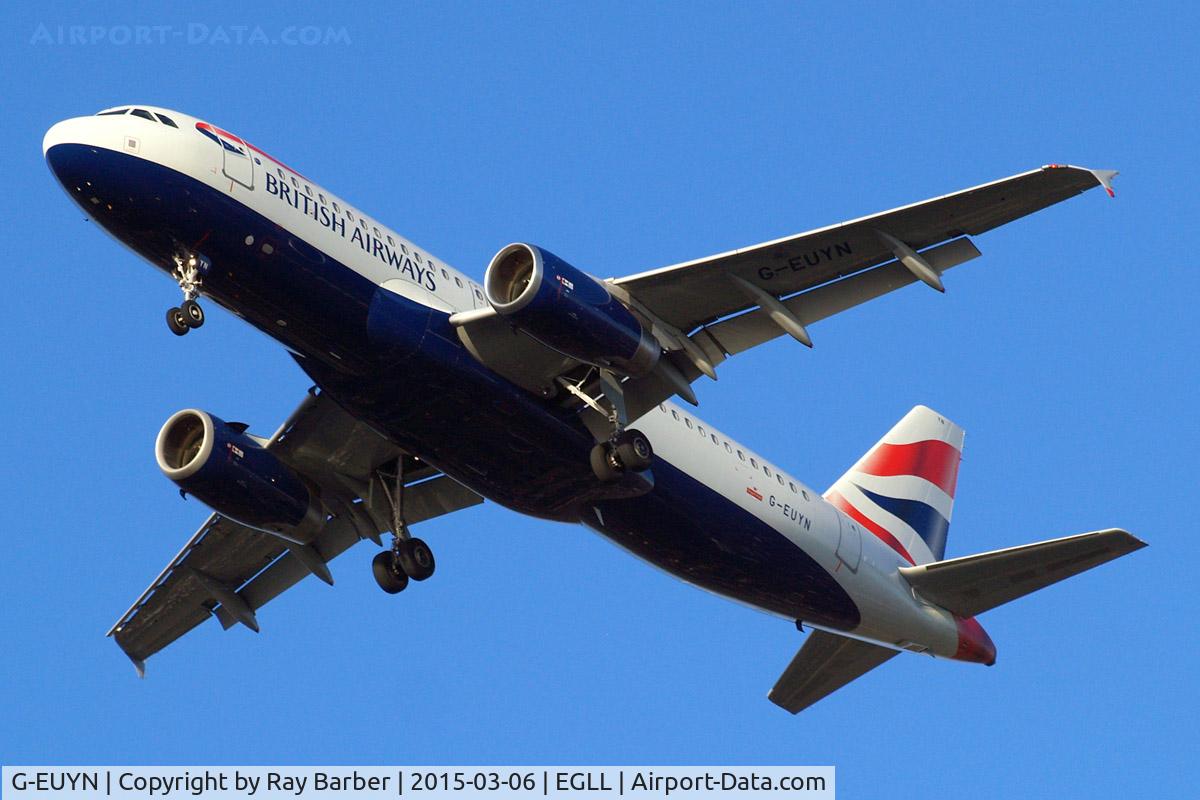 G-EUYN, 2011 Airbus A320-232 C/N 4975, Airbus A320-232 [4975] (British Airways) Home~G 06/03/2015. On approach 27R.