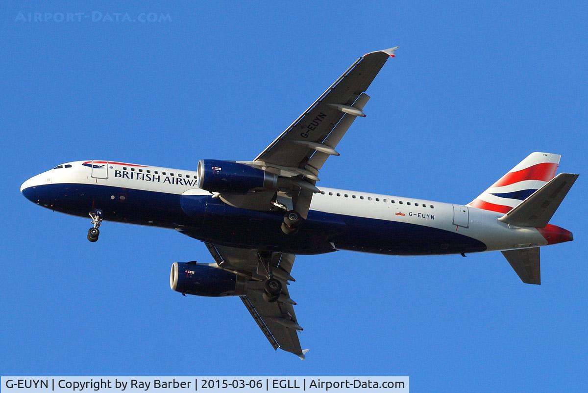 G-EUYN, 2011 Airbus A320-232 C/N 4975, Airbus A320-232 [4975] (British Airways) Home~G 06/03/2015. On approach 27R.