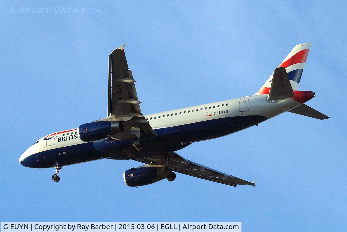 G-EUYN, 2011 Airbus A320-232 C/N 4975, Airbus A320-232 [4975] (British Airways) Home~G 06/03/2015. On approach 27R.
