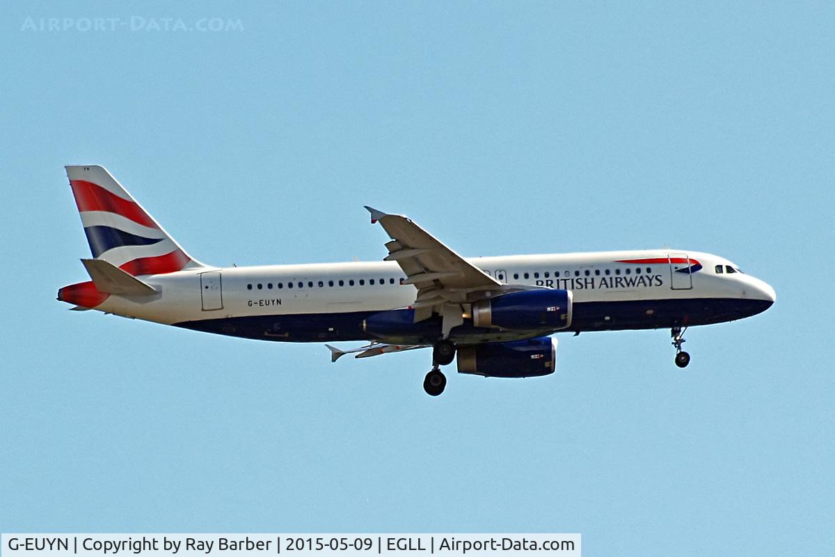 G-EUYN, 2011 Airbus A320-232 C/N 4975, Airbus A320-232 [4975] (British Airways) Home~G 09/05/2015. On approach 27L.