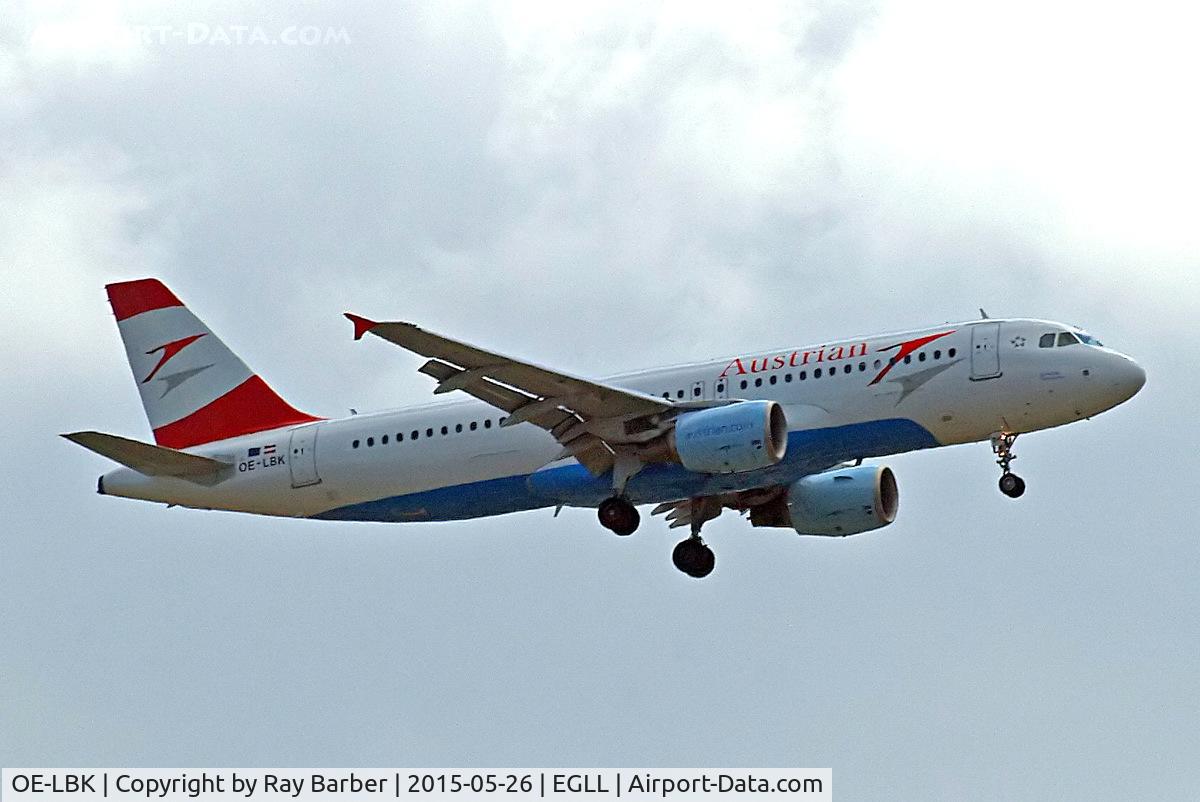 OE-LBK, 2003 Airbus A320-214 C/N 1931, Airbus A320-214 [1931] (Austrian Airlines) Home~G 26/05/2015. On approach 27L.