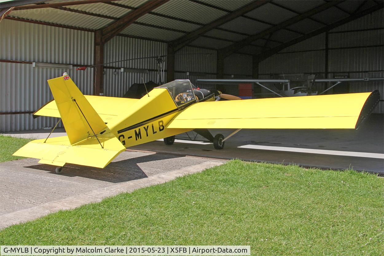 G-MYLB, 1993 Team Mini-Max 91 C/N PFA 186-12419, Team Mini-Max 91 G-MYLB. This aircraft was seriously damaged in an emergency landing near Bowburn in Co Durham on June 13th 2015. The pilot/owner was slightly injured in the accident. Seen here outside its hangar at Fishburn Airfield.